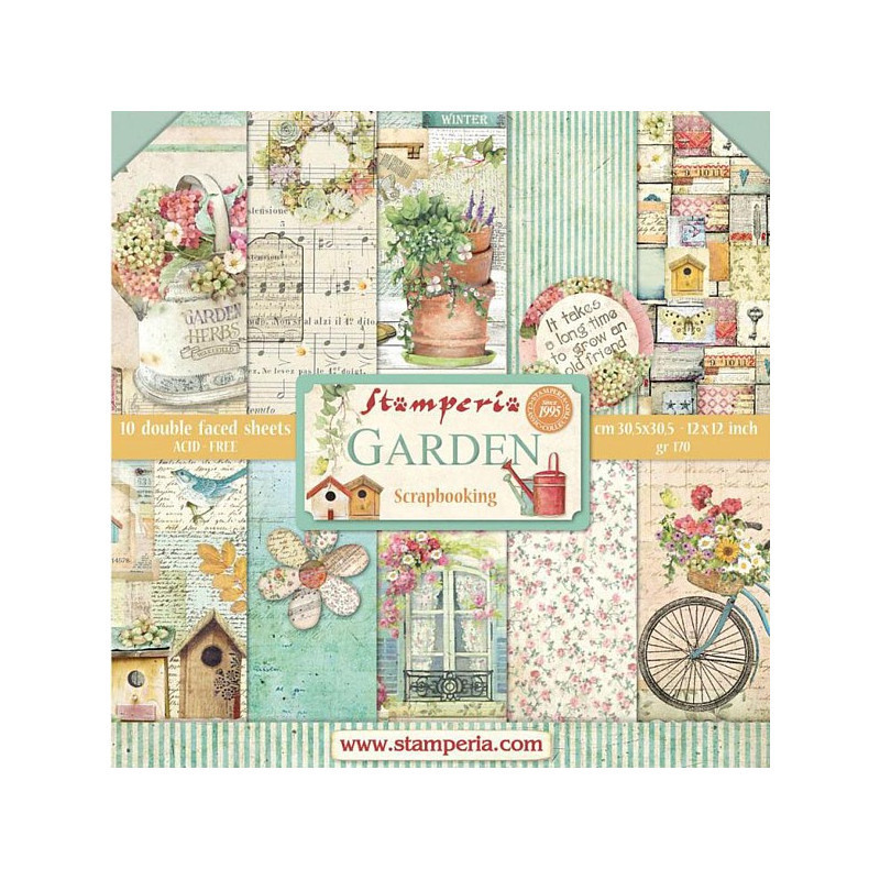 Stack papeles 30x30 Stamperia Garden