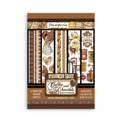 Washi pad 8 hojas A5 Coffee and chocolate Stamperia