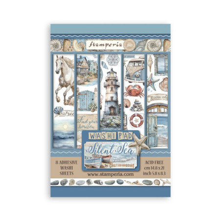 Washi pad 8 hojas A5 Silent Sea Stamperia