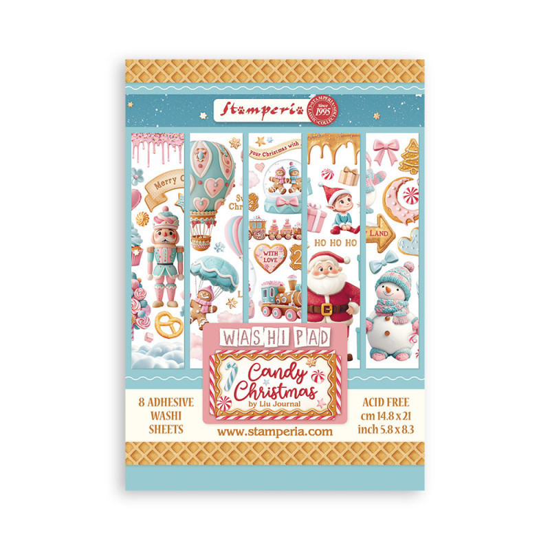 Washi pad 8 hojas A5 Candy Christmas Stamperia Washi pad 8 hojas A5 Candy Christmas Stamperia