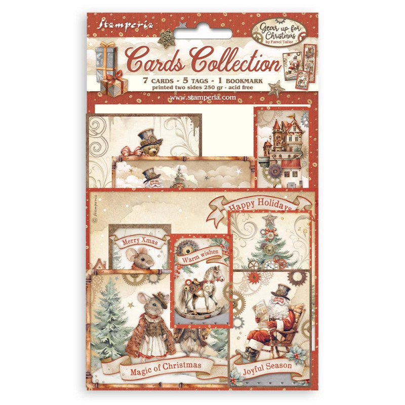 Tarjetas Stamperia Gear up Christmas