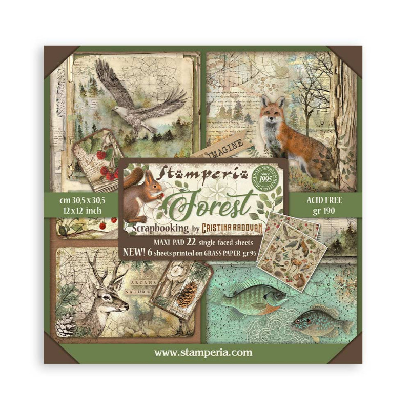 Maxi Block Colección Stamperia Forest 30x30 Impreso a 1 cara (6 hojas papel gras) Maxi Block Colección Stamperia Forest 30x30 Impreso a 1 cara (6 hojas papel gras)