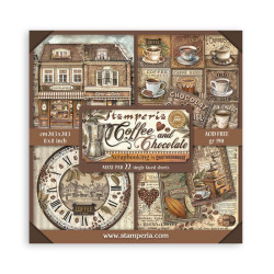 Maxi block Colección  Stamperia 20.3x20.3 Coffee and chocolate Impreso 1 cara