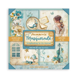 Maxi block Colección  Stamperia 20.3x20.3 Masquerade Impreso 1 cara