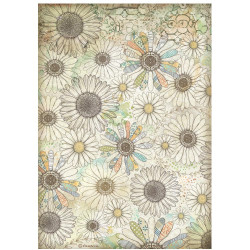 Papel de Arroz  Stamperia A-4  Daisy Art Margaritas Estilizadas