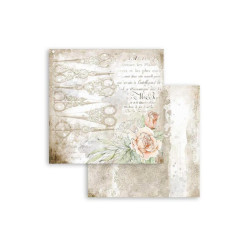 Hoja 30x30 cms. Stamperia Romantic Threads tijeras