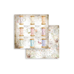 Hoja 30x30 cms. Stamperia Romantic Threads hilo