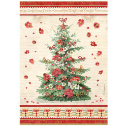 Papel de Arroz  Stamperia A-4  Classic Christmas tree