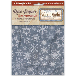 Kit 8 Papeles Arroz A-6 Stamperia Silent Night