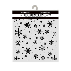Stencil 12x12 cms. Stamperia Christmas snowflakes pattern