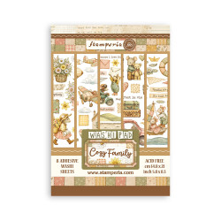 Washi pad 8 hojas A5  Stamperia Cozy Family