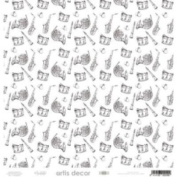 Hoja de Acetato Artis Decor  12x12 Instrumentos