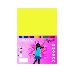 Cartulina Din A-3  50 hojas amarillo limon