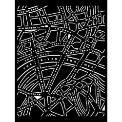 Stencil 20x25 cms. Stamperia Our Way street map