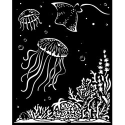 Stencil 20x25 cms. Stamperia Songs of the Sea medusas