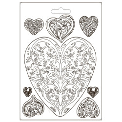 Stamperia Soft Mould A5 You and me Corazones