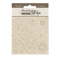 Decorative Chips 14x14 Stamperia Dewdrops copos de nieve