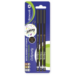 Set 3 rotuladores caligrafia lettering Bismark metalicos