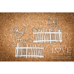 Chipboard -Rooster on the fence Laserowe