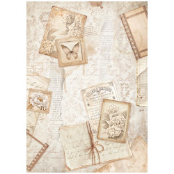 Papel de Arroz  Stamperia A-4 Quiet Days Postales